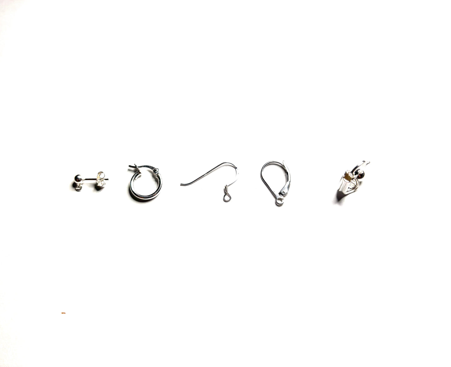 Hearing aid retention earring post options with piercing or clip on for no piercing